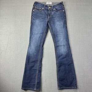 Ariat Real Jeans Womens 27  Blue Janet Mid-Rise Boot Cut Dark Wash Stretch Denim